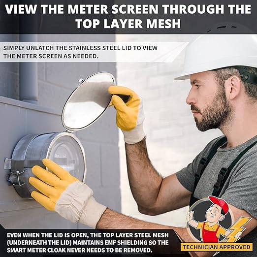 Mission Darkness Smart Meter Cloak // Innovative Flip Lid and Dual Layer Mesh Blocks Harmful RF EMF Radiation Emissions from Electricity "Smart Meters" Advanced Shielding Developed in USA by Experts