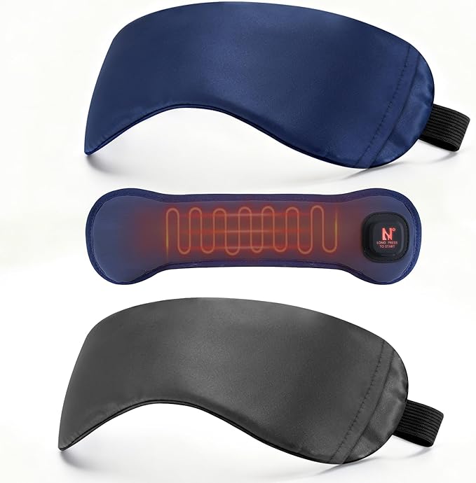 Heated Eye Mask for Dry Eyes, 1500mAh Warm Eyes Compress with Silver-Ion Heating Element, Cordless Eye Heating Pad for Stye Blepharitis Chalazion MGD