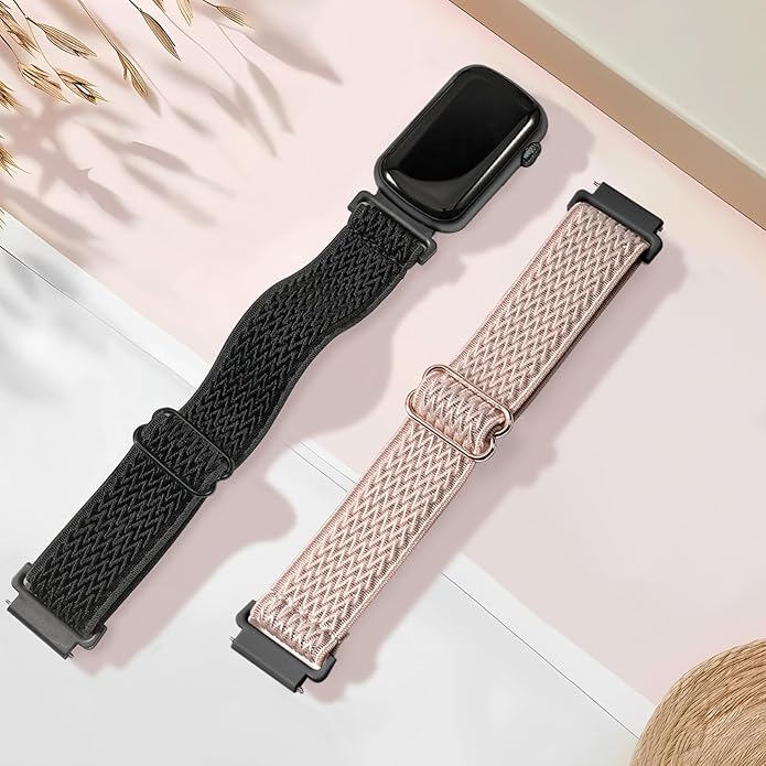 2 Pack Stretchy 16mm Nylon Bands Compatible with FITVII HM08/MorePro HM08/Amzhero-Runfit D26/KALINCO Slim Fitness Tracker