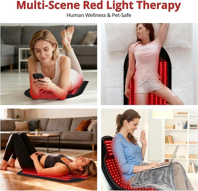 Slim LED Light Pad, 40.5×23.5in Portable Red & Near-Infrared Lighting with 330 LEDs for Indoor Use