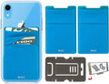 RFID Blocking Phone Card Wallet - Double Secure Pocket - Ultra-Slim Self Adhesive Credit Card Holder Card Sleeves Phone Wallet Sticker All Smartphones(Blue)-2PC