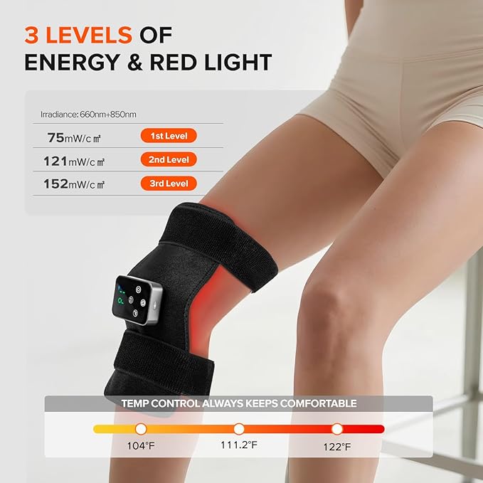 Cordless Red Light Therapy Belt, 3000mAh Battery Rechargeable Magnetic LED Screen Controller, Portable & Cordless, 12.4" * 5.7" Cordless Infrared Red Light Therapy for Body Back Knee Leg
