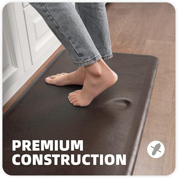 Color&Geometry Anti Fatigue Floor Comfort Mat 3/4 Inch Thick 17"x24" Perfect for Standing Desks, Kitchen Sink, Stove, Dishwasher, Countertop, Office or Garage, Brown