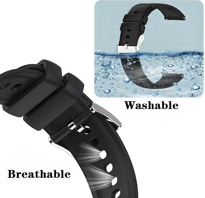 Harikiri 22mm Silicone Bands Compatible with Popglory/Fitpolo/FITVII/Gydom/Woneligo/ENOMIR/TOOBUR/Veryfit/Poounur/RUIMEN,Quick Release Watch Strap for Men Women