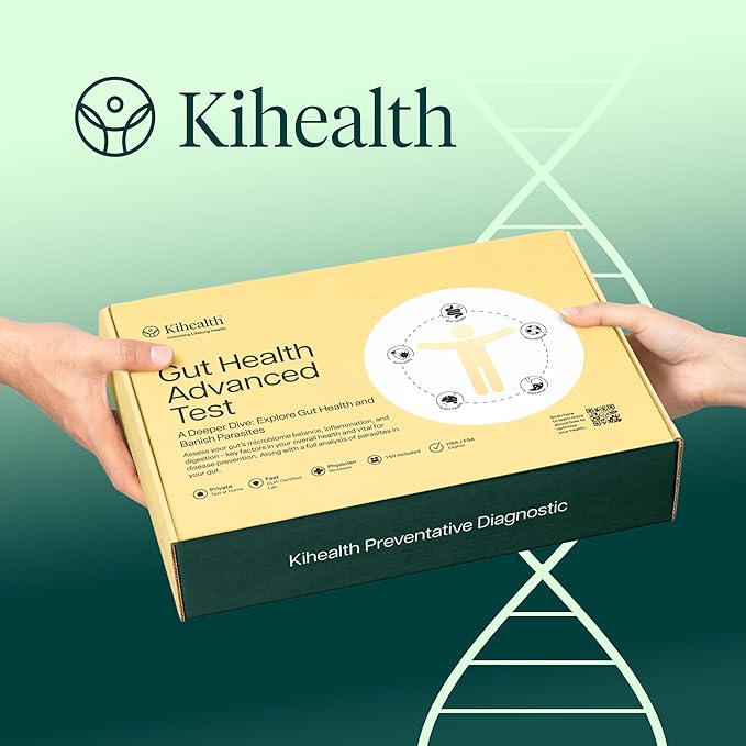 KiHealth – Gut Health Advanced Test – Comprehensive Stool Test for Microbiome, Digestion, & Inflammation – at-Home Kit