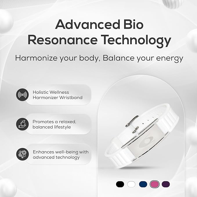 EMF BodyBand Plus+ Bracelet - Holistic Wellness Harmonizer Wristband for Men and Women (White)