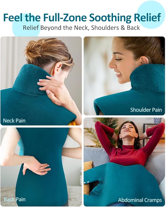 Heating Pad for Back, Extra Large Heat Pad for Full Body Relax, Electric Heated Wrap for Neck and Shoulders and Period Cramps, Anniversary & Birthday Gifts for Women Mom Grandma Sister Wife Her