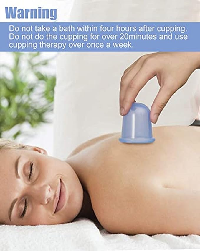 Silicone Cupping Therapy Set - 3 Professional Massage Cups with Storage Bag for Pain Relief, Cellulite Treatment & Muscle Recovery - Medical Grade Vacuum Suction Cups for Body and Face - Home Use