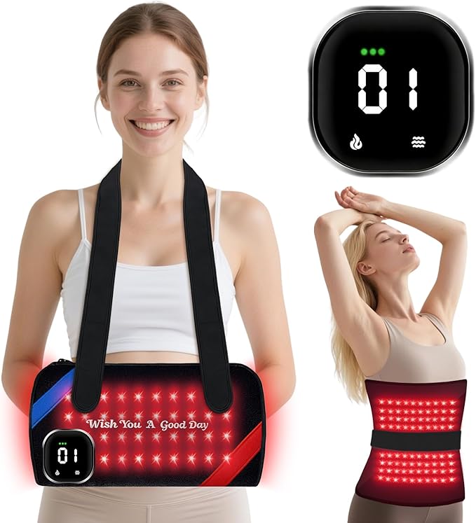 Red Light Therapy for Hands & Wrists, Cordless Dual-Hand Infrared Therapy Muff with 80 Dual-Wavelength LED Beads (660nm & 850nm), 5 Therapy Modes, 3000mAh Battery for Full-Coverage Pain Relief
