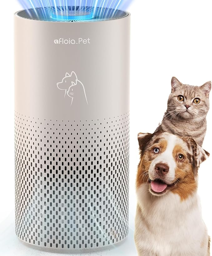 Afloia Air Purifiers for Home Pets with 5 Stage HEPA Filter, Washable Pre Filter Air Cleaner for Bedroom Large Room Up to 1076 Ft², Remove Pet Fur Hair Dander Smoke Odor Dust Mold Pollen Allergen