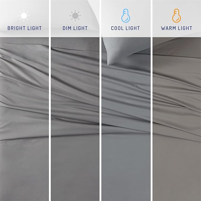 Degrees of Comfort Coolmax® Cooling Fitted Sheet Only, Soft Twin Size Bed Sheets for Hot Sleepers, up to 15" Deep Pocket, All Around Elastic, Wrinkle Free, Fade Stain Resistant, Grey 1 Piece