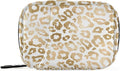 Gold Leopard Print Pill Case, Weekly Portable Pill Bag Container 7 Days Pill Box Organizer Vitamin Supplement Holder with Zipper for Travel Family Business