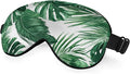Tropical Palm Leaves Sleep Mask Eye Mask Green Jungle Leaves Floral Sleep Mask Light Blocking Adjustable Smooth Soft Eye Masks for Women Deep Rest Travel