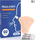Nasal Strips for Snoring - Extra Strength Nose Strips for Breathing (60 ct), Beige Nose Tape for Sleeping and Sports, Nasal Congestion Relief, Oil & Sweat Proof