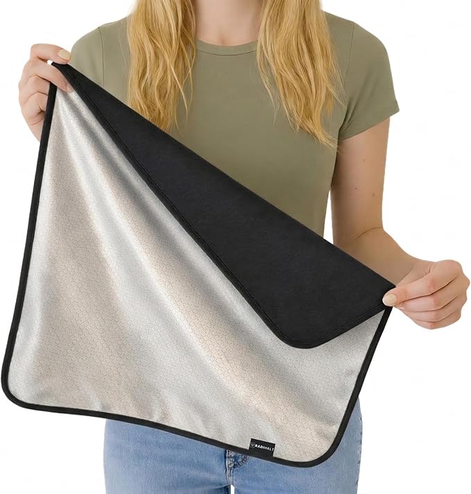 EMF Protection for Cell Phone - EMF Blanket Blocker with Faraday Fabric for Radiation Protection While Using Your Laptop and Phone (18x18 Black)