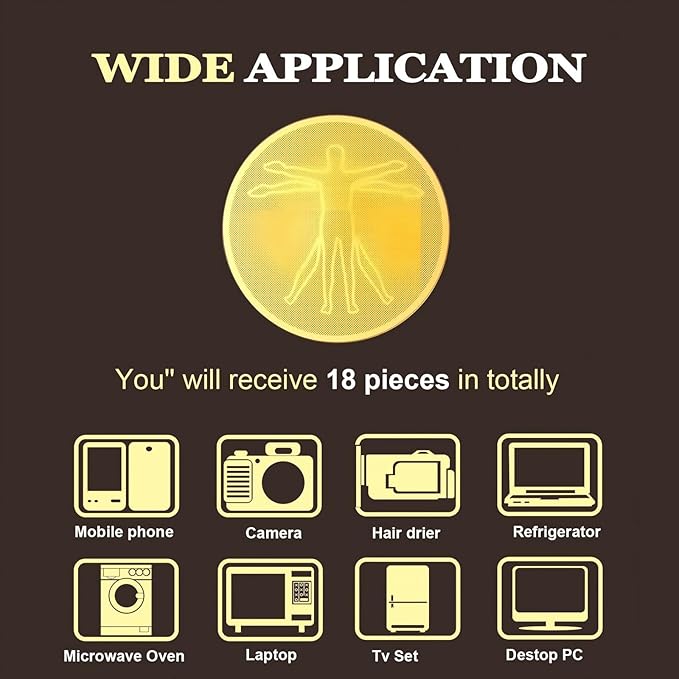 Zonon 18 Pieces Emf Stickers Emf Blocker for Cell Phone Radiation Equipment Neutralizers Devices Accessories for Laptops Computers(Classic Style)