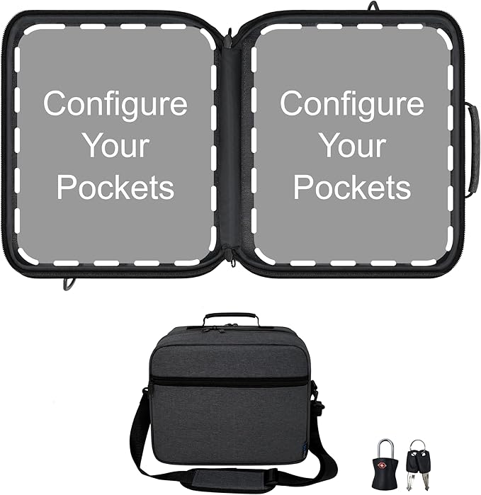Extra-Large Customizable Modular Pill Bottle Organizer, Medicine Bag, Carrier for Medications, Vitamins, and Medical Supplies - Travel Medicine Organizer, Med Bag - Dark Gray (Optional Lock)