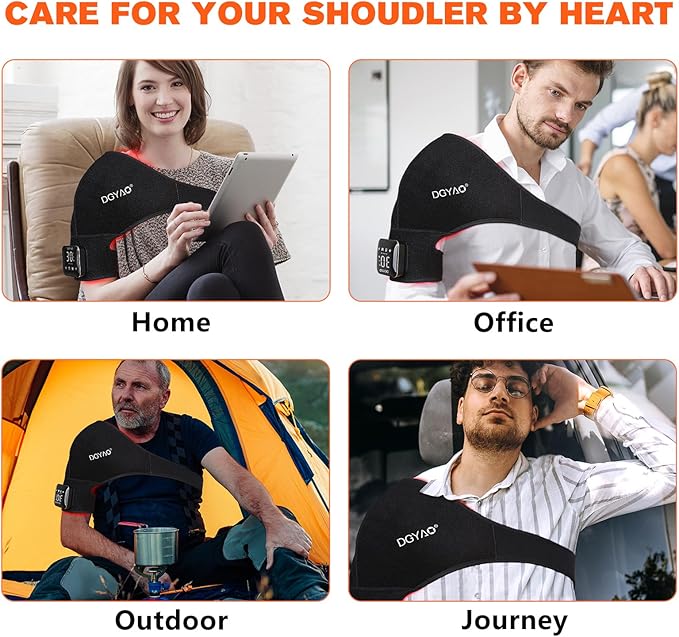 TUOB Red Light Therapy for Shoulder, Cordless Near Infrared Light Therapy Device with Power Bank, Home Use Light Therapy Wrap Benefit for Shoulder Joint Pain Relief Muscle Relax