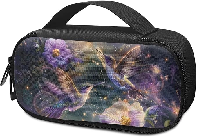 Hummingbird Bright Flowers Diabetic Supplies Storage Bag Portable Glucose Meter Carrying Case Insulin Pen Travel Carrying Case for Glucose Meters Diabetes Testing Kit