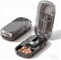 Pill Cutter for Cutting Multiple Pills, 1/2 1/4 Pill Splitter for Large, Small and Tiny Pills, with Improved Sharp Blade, Centering Device (Starlight Black, One Size fits All)