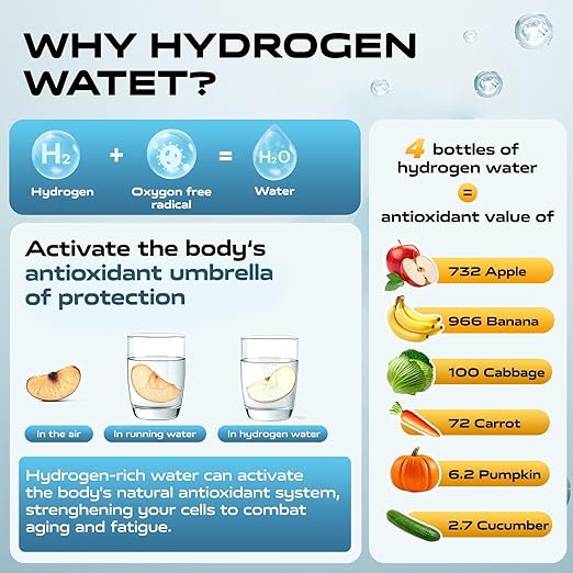 Hydrogen Water Bottle Generator,4500PPB SPE/PEM Tech -Electrolysis Water Ionizer -11.3 OZ Hydro Water Bottle, Portable Rich Hydrogen Water Machine, Health Gifts for Husband, Wife,Family,Friend,Travel