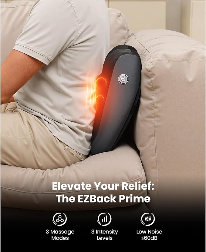 BOB AND BRAD Back Massager for Pain Relief Deep FSA Eligible HSA Eligible EZBack Prime Corded Design Shiatsu Neck and Back Massager with Heat for Back,Shoulders,Body Muscle Tissue Gifts for Women Men