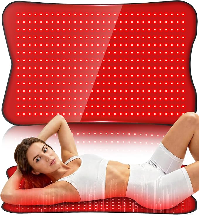 Red Light Therapy Mat for Body, 31.5''×24'' Red Light Pad 660nm&850nm Red Light Wrap with 420 LEDs, Timer, Remote, for Muscle Relaxation &Skin Care, Suit for Back, Neck, Shoulder, Waist, Full Body Use