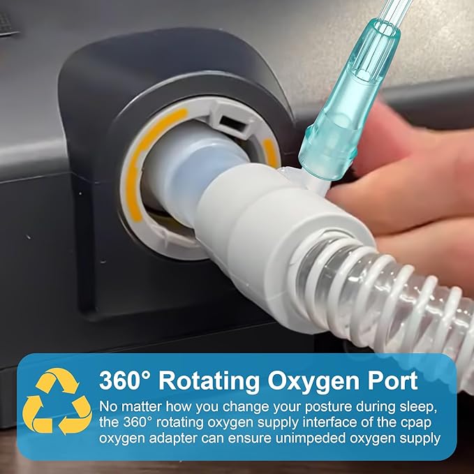 4 Pack Oxygen Enrichment Adapter, Oxygen Adapter Enrichment Port Connector fits CPAP Tubing Hose, Medical Grade Universal CPAP Tube Connector Compatible with Heated and Non Heated Tube