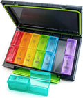 Weekly Pill Organizer, 7 Day Pill Box (2-Times-A-Day) Portable for Travel with Moisture-Proof Design Am/Pm Pill Case to Pills/Vitamin/Fish Oil/Supplements