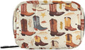 Ollabaky Pill Organizer American Western Cowboy Boots Travel Pill Cases Bag Portable Pill Container 7 Days Pill Box Organizer Vitamin Supplement Holder for Family Business
