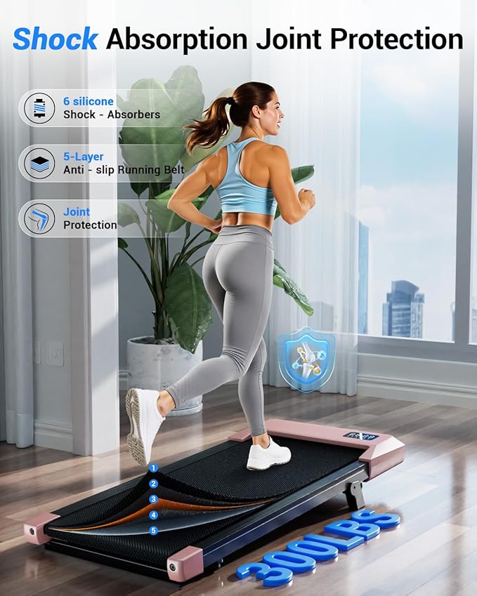 Superun Walking Pad with 6% Incline, Under Desk Treadmill for Home Office, 3 in 1 Portable Walking pad Treadmill with Remote Control and LED Display, 2.5HP Quiet Mini Treadmills, 300 lbs Capacity