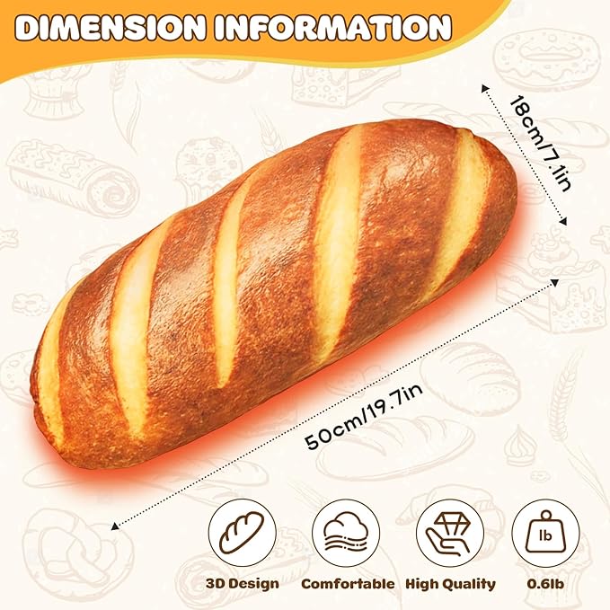 Bread Heating Pad for Period Cramps Menstrual Pain Relief, Portable Electric Heat Pads USB Powered, Funny Baguette Bread Plush Pillow Stuffed, Cute Gifts for Women Teen Girls Birthday Christmas