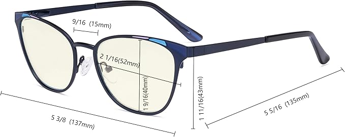 Eyekepper Blue Light Filter Glasses for Women- Butterfly Design Computer Eyegalsses with Transparent Blue Lens