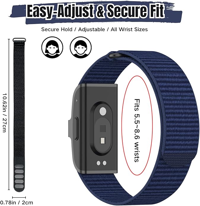 Nylon Loop Compatible with Hume Band, Nylon Replacement Strap, Soft Adjustable Breathable Sport Wristband for Fitness Tracker