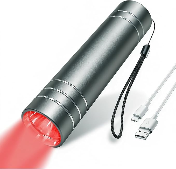 Infrared Red Light Therapy Device for Joint and Muscle, Portable Red Light Therapy Torch, Near Infrared Light for Body, Face, Neck, Back,Knee, 660nm 850nm LED Light Therapy Wand (Grey)