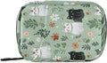 Pill Organizer Box Case Weekly Travel Pill Container Holder 7Day Cute Vitamin Organizer Dispenser Sorter Planner Storage Small Compact Mint Green Floral and Cute Cats07
