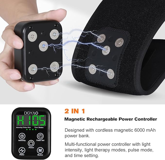 TUOB Red Light Therapy Device for Shoulder and Neck with 6000mAh Battery, Cordless 850nm Near Infrared Light Therapy Wrap for Shoulder Back Benefit for Joint Pain Relief Muscle Relax