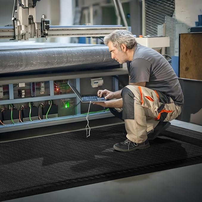 Anti Fatigue Mats Industrial 3' x 7' 15/16" Thick Ergonomic Standing Mat Commercial Kitchen Mat Heavy Duty Diamond Plate Cushioned Shop Floor Mats Helps Relieve Back and Leg Soreness