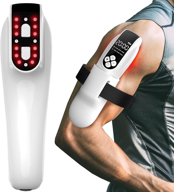 KTS Infrared Red Light Therapy Device for Dogs and Humans, Laser Therapy Devices with Straps for Muscle and Joint Pain Relief, Models:HD-Cure (White)