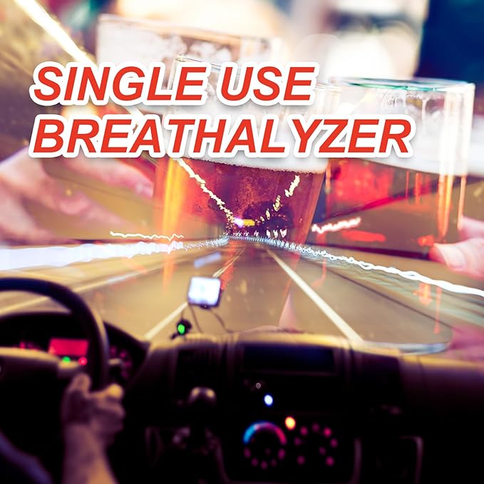 Breathalyzers for Alcohol, Single-Use Disposable Breath Alcohol Analyzer 4-Level Indication Home Testing for Personal Use, 2 Tests