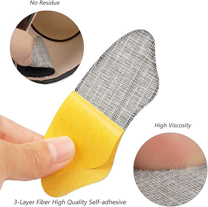 Premium Heel Pads Inserts Grips Liner for Men Women,Back of Heel Protectors Cushions Prevent Too Big Shoe from Slipping,Blisters,Filler for Loose Shoe Fit (Black 4Pairs)