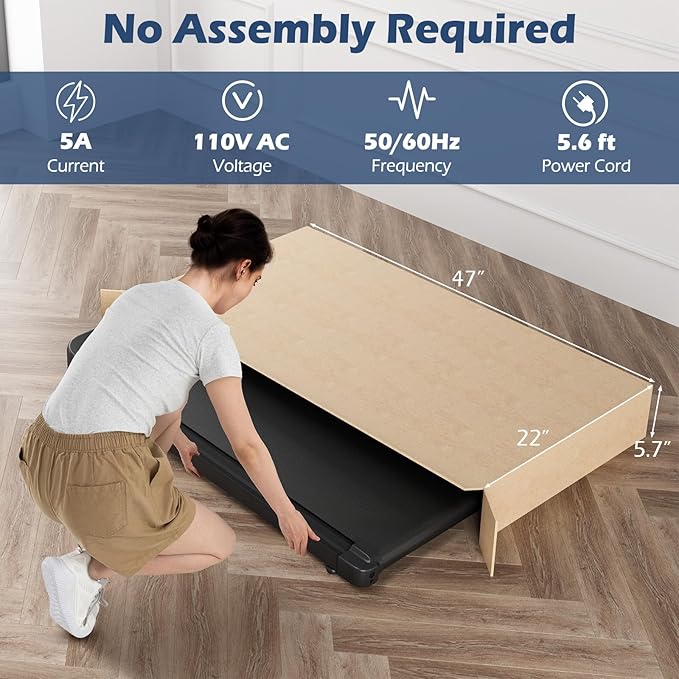 GYMAX Walking Pad, 2.5HP 3 in 1 Under Desk Treadmill with Remote Control, LED Display & 3 Countdown Modes, Free-Installation Portable Compact Running Jogging Machine for Home Small Space
