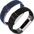 Adjustable Elastic Nylon Bands Compatible with Fitbit Alta and Alta HR Fitness Tracker, 2 Pack Braided Stretchy Wristband Accessory Bracelet Watch Strap Sport Replacement Band for Women Men