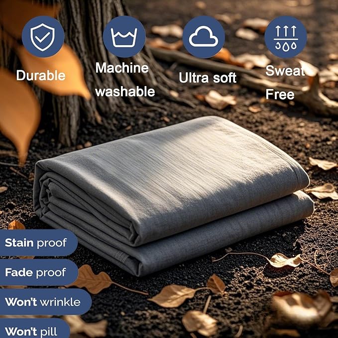 Grounding Sheets King Size, 20% Pure Silver Fiber + 80% Organic Cotton, Grounded Sheet Earth Connected Bedding Fitted Earth Sheets with Cord