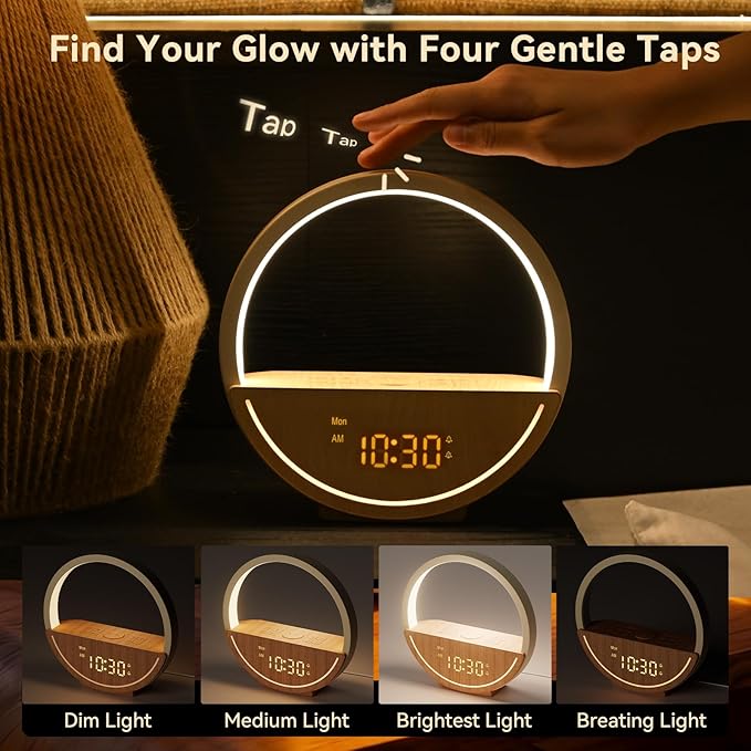 Vivilumens Wake Up Light Sunrise Alarm Clock - White Noise Machine with 20 Soothing Sounds for Sleep Better, Weekdays/Weekends Dual Alarms for Heavy Sleepers & Touch Control Night Light, Ideal Gifts