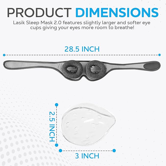 LASIK & Cataract Sleep Mask: Medical-Grade Protective Cover for Sleeping After Surgery, Comfortable Post-Op Recovery Goggles
