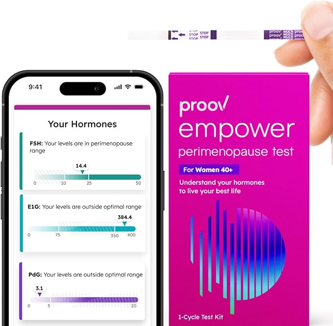 Proov - Empower Hormone Tracker - at Home FSH, LH, Estrogen & Progesterone Test Strips - Understand Your Hormone Balance - Perimenopause & Menopause Stage Indicator - Women 30-40+ - 1 Cycle Test Kit