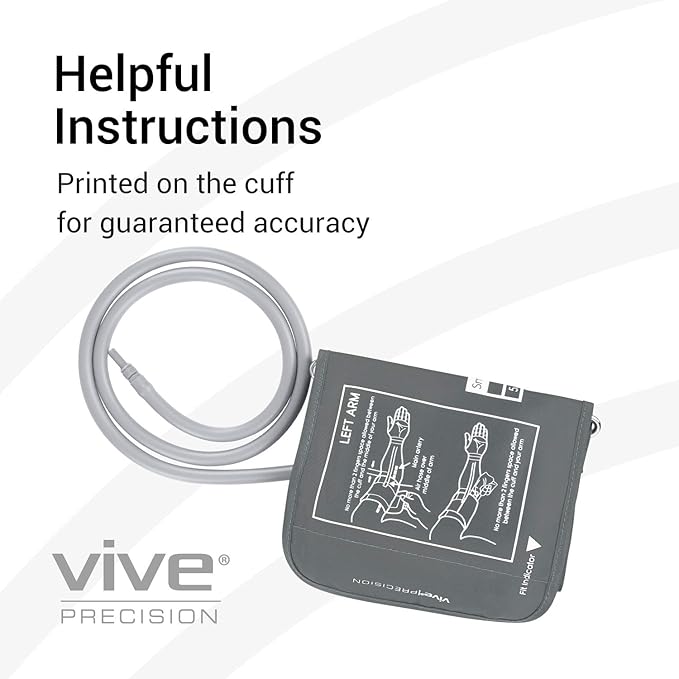 Vive Precision Blood Pressure Cuff Replacement - Compatible with Omron Series 5 & Most BP Monitors - Universal Cuff for Adults, Seniors & Elderly (Small)