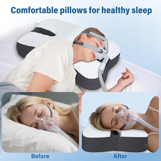 SAHEYER Anti-Snoring Pillow for Side Sleepers, Stop Snore Aid with Memory Foam, Orthopedic Pillow for Sleeper, Snoring Solution and Remedy, Anti-Snore Devices, Black