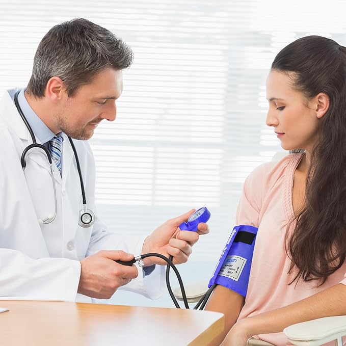 Scian Sphygmomanometer - Blood Pressure Cuff Manual with D-Ring Universal Cuff 10-16", Come with Carrying Bag for Nurse Doctor Senior Adult(Blue, Stethoscope Not Included)